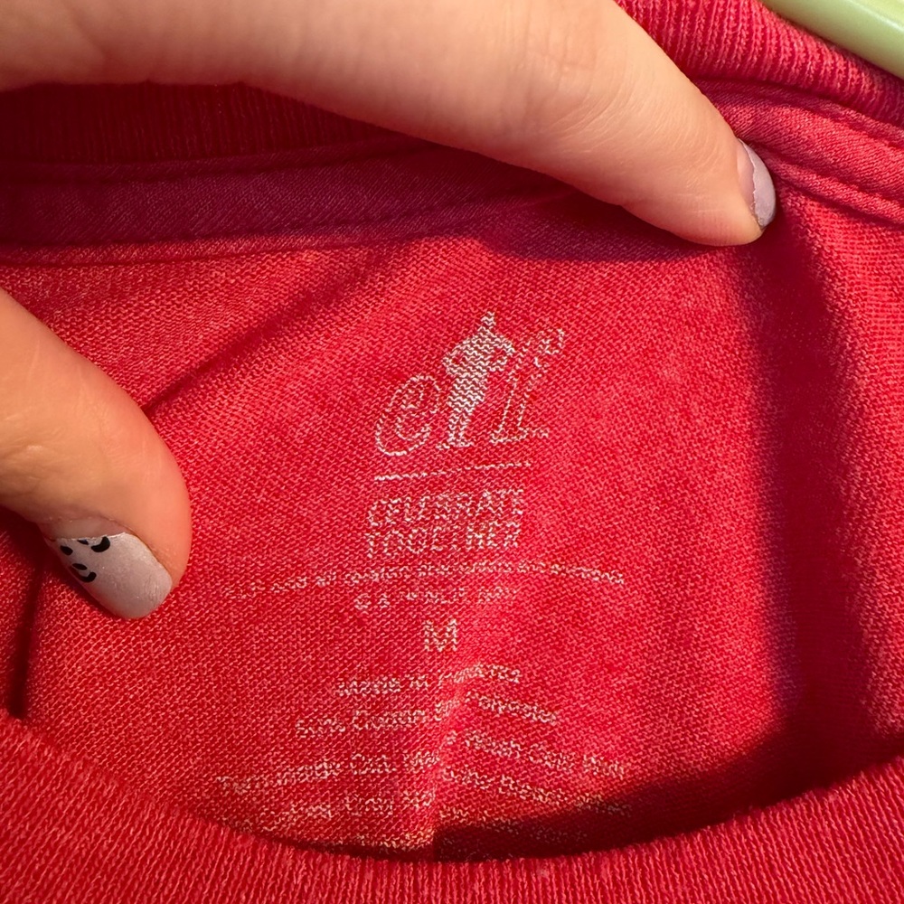 ELF Red Graphic Tee with Humorous Design - Picture 2 of 2